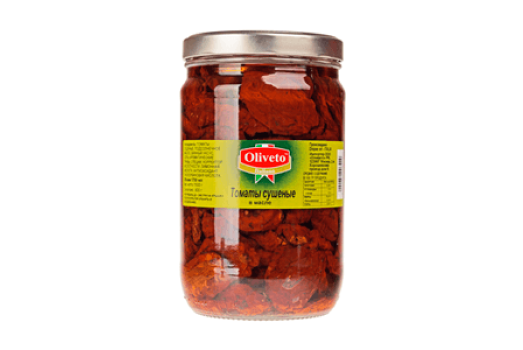 Сушеные помидоры в масле Oliveto 1,7л/980мл/280мл