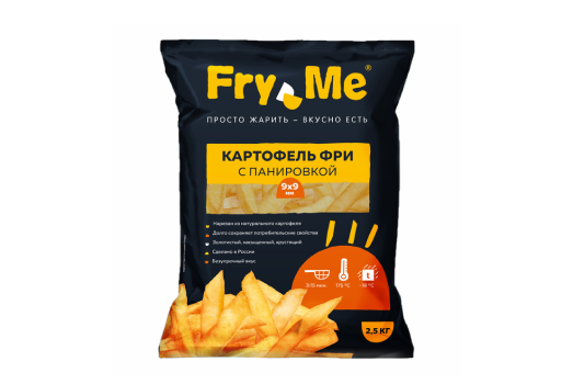 Картофель фри с панировкой<br>Fry Me 9*9 мм, 2,5 кг